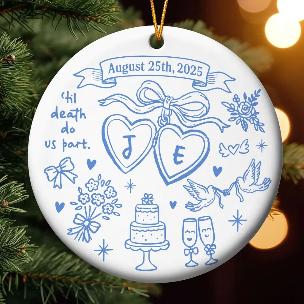 Custom First Christmas Engagement Ornament | Personalized Newlywed Holiday Keepsake | Unique Gift for Couples