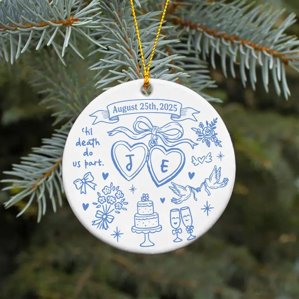 Custom First Christmas Engagement Ornament | Personalized Newlywed Holiday Keepsake | Unique Gift for Couples - Image 6