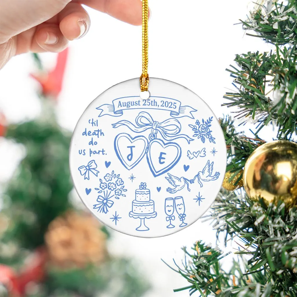 Custom First Christmas Engagement Ornament | Personalized Newlywed Holiday Keepsake | Unique Gift for Couples - Image 2