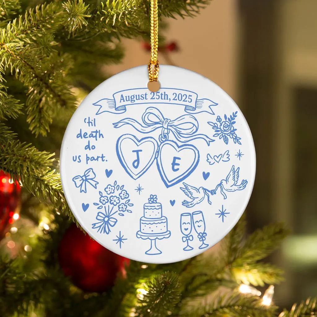 Custom First Christmas Engagement Ornament | Personalized Newlywed Holiday Keepsake | Unique Gift for Couples - Image 3