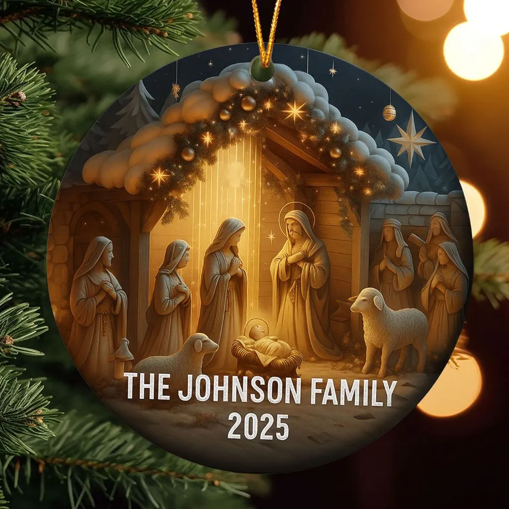 Custom Jesus Religious Christian Ornament | Custom Holiday Tree Decoration | Special Gift for Devotional Homes