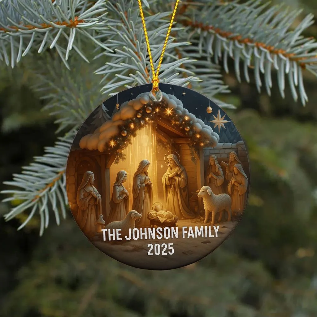 Custom Jesus Religious Christian Ornament | Custom Holiday Tree Decoration | Special Gift for Devotional Homes - Image 4