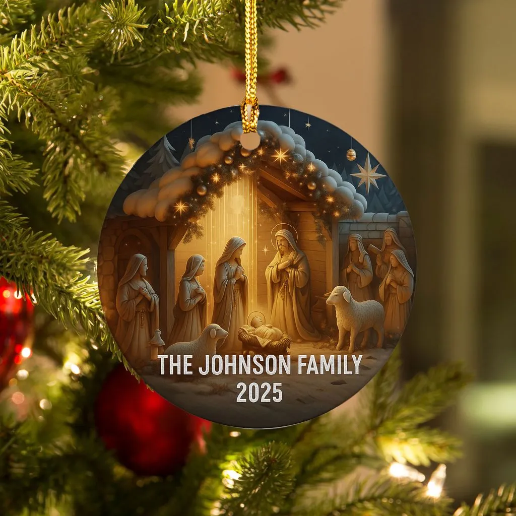 Custom Jesus Religious Christian Ornament | Custom Holiday Tree Decoration | Special Gift for Devotional Homes - Image 2