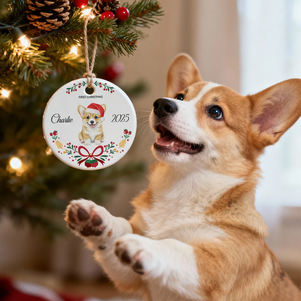 Personalized Dog Scandinavian Christmas Ornament 2025 | Custom Pet Holiday Keepsake | Christmas Decoration - Image 4