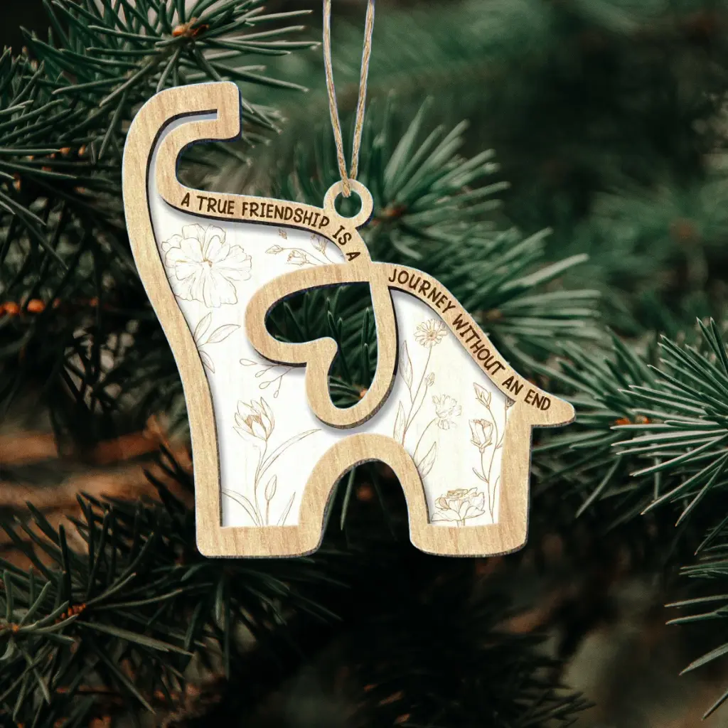 Elephant Sisterhood Ornament | Wooden Keepsake Gift for Sister, Best Friend | Friendship Christmas Decoration - Image 3