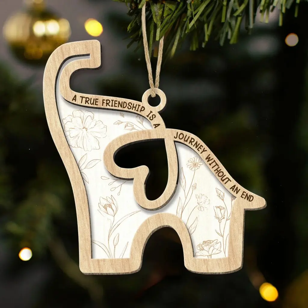 Elephant Sisterhood Ornament | Wooden Keepsake Gift for Sister, Best Friend | Friendship Christmas Decoration - Image 5