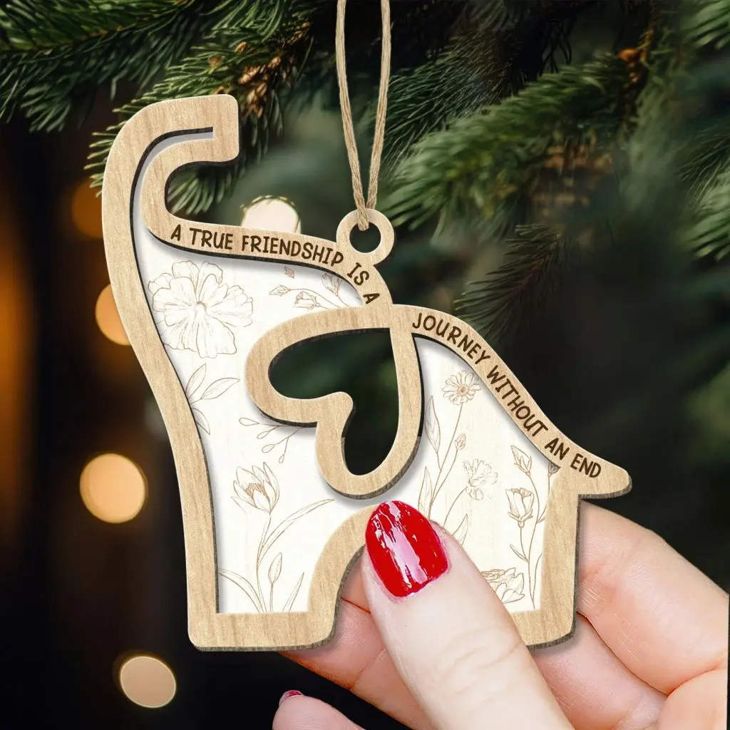 Elephant Sisterhood Ornament | Wooden Keepsake Gift for Sister, Best Friend | Friendship Christmas Decoration - Image 6