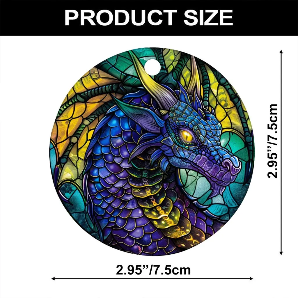 Fire Dragon Ceramic Ornament | Majestic Holiday Decor | Powerful Fantasy Dragon Keepsake - Image 7