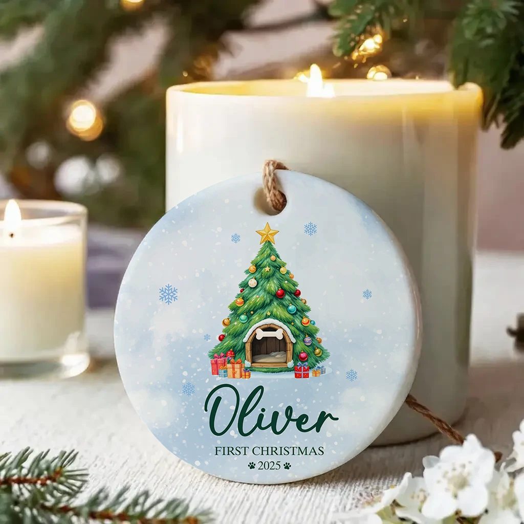 Personalized First Christmas Cozy Pet House Ornament | Custom Puppy Keepsake 2025 - Image 6