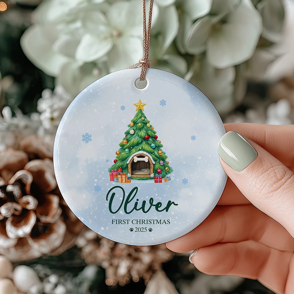 Personalized First Christmas Cozy Pet House Ornament | Custom Puppy Keepsake 2025 - Image 7