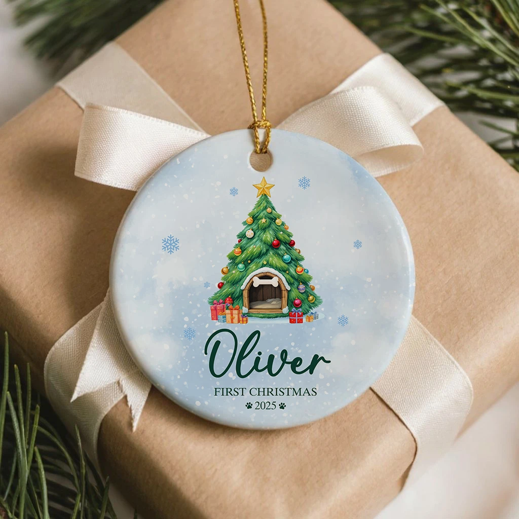 Personalized First Christmas Cozy Pet House Ornament | Custom Puppy Keepsake 2025 - Image 5