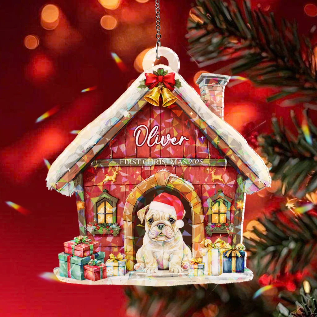 Personalized First Christmas Dog Acrylic Hologram Ornament | Custom Pet Art Keepsake | Perfect Decoration - Image 6