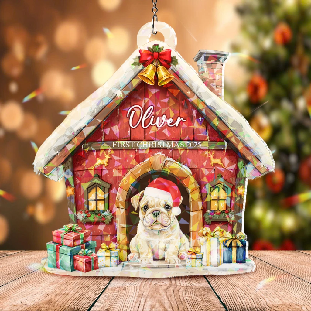 Personalized First Christmas Dog Acrylic Hologram Ornament | Custom Pet Art Keepsake | Perfect Decoration - Image 5