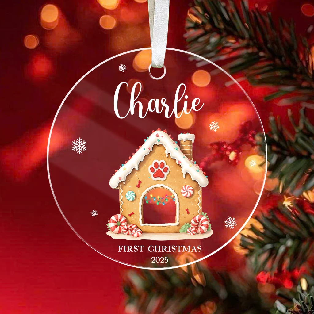 Custom First Christmas Dog Acrylic Ornament | Personalized Puppy Art Keepsake - Image 6