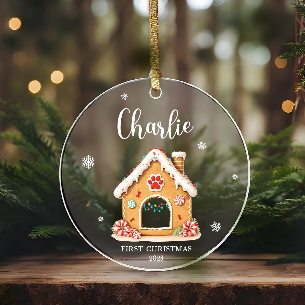 Custom First Christmas Dog Acrylic Ornament | Personalized Puppy Art Keepsake - Image 7
