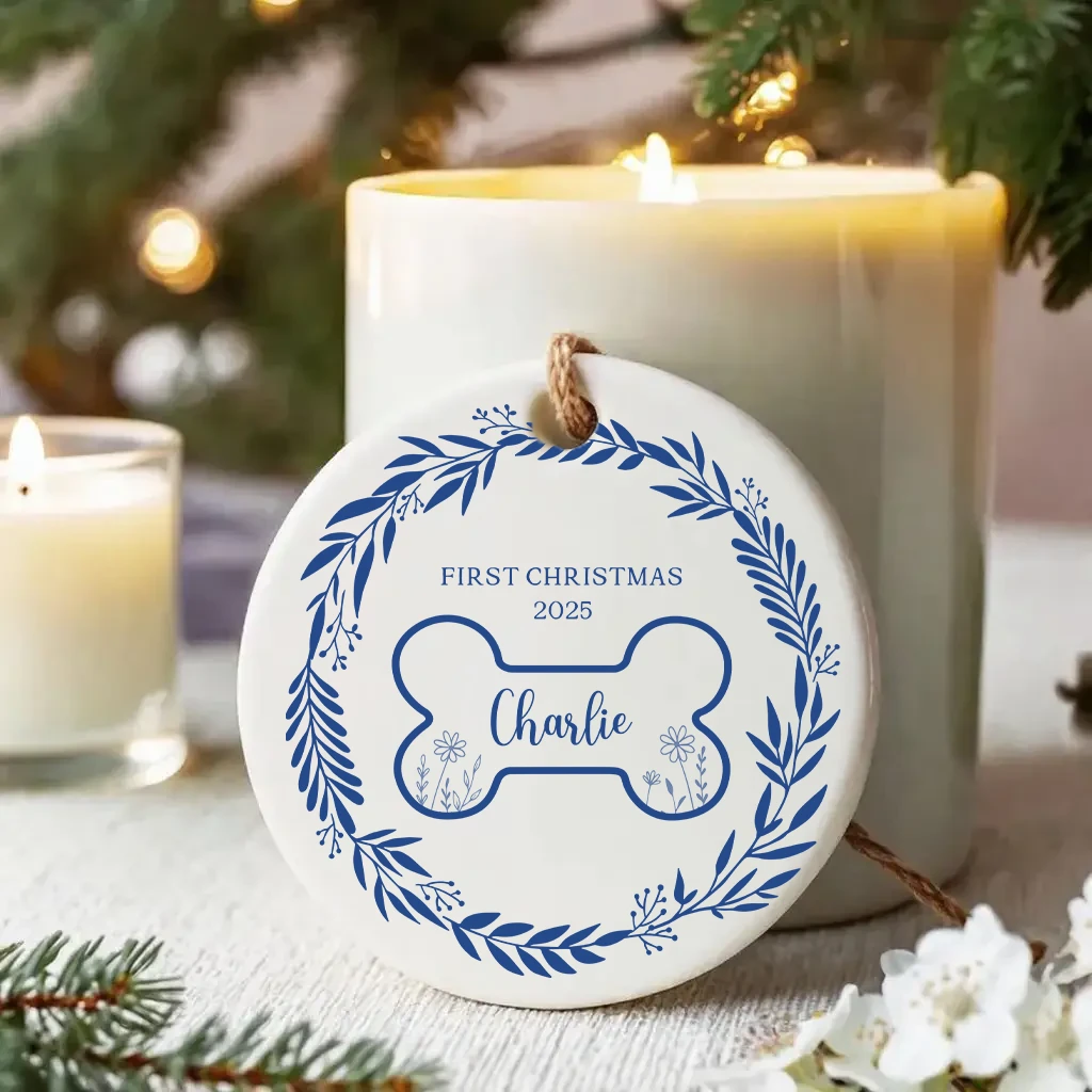 Personalized First Christmas Dog Minimalist Ornament | Custom Pet Keepsake | Unique Gift for Dog Lovers - Image 7