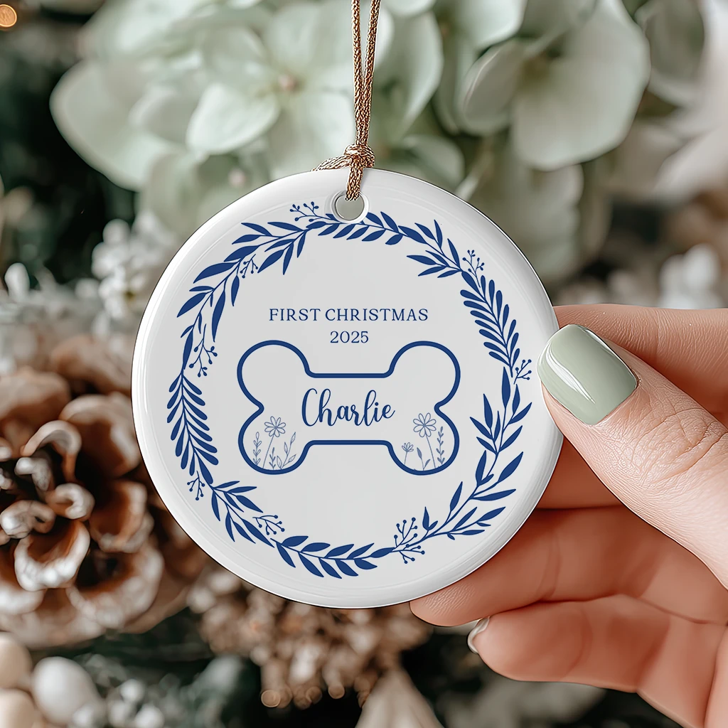 Personalized First Christmas Dog Minimalist Ornament | Custom Pet Keepsake | Unique Gift for Dog Lovers - Image 6