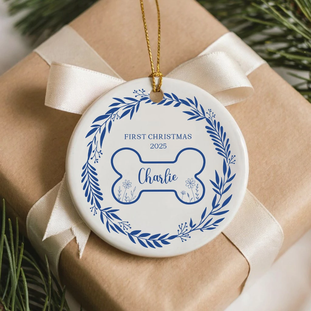 Personalized First Christmas Dog Minimalist Ornament | Custom Pet Keepsake | Unique Gift for Dog Lovers - Image 4