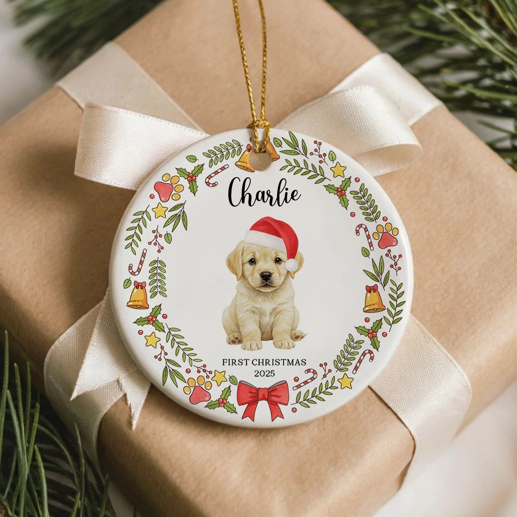 Custom First Christmas Dog Pet Portrait Ornament | Personalized Keepsake from Photo 2025 - Image 7