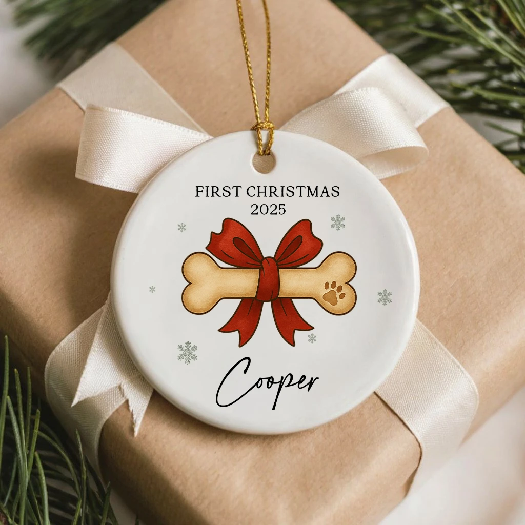 Personalized First Christmas Dog Vintage Ornament | Custom Pet Keepsake | Unique Gift for Dog Lovers - Image 6