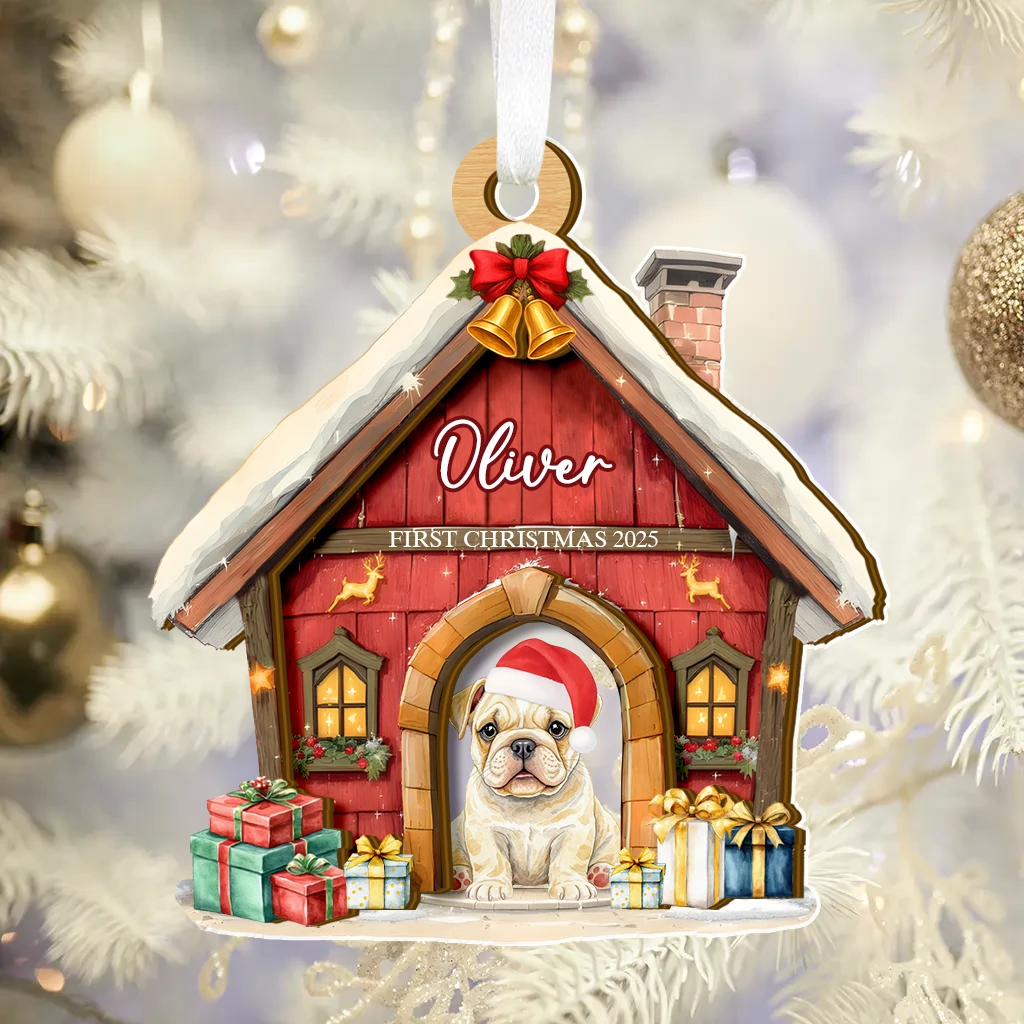 Personalized First Christmas Dog Ornament | Wooden & Acrylic Layered Keepsake | Unique Christmas Ornament for Pet Lover - Image 6