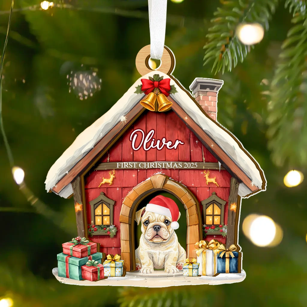 Personalized First Christmas Dog Ornament | Wooden & Acrylic Layered Keepsake | Unique Christmas Ornament for Pet Lover - Image 5