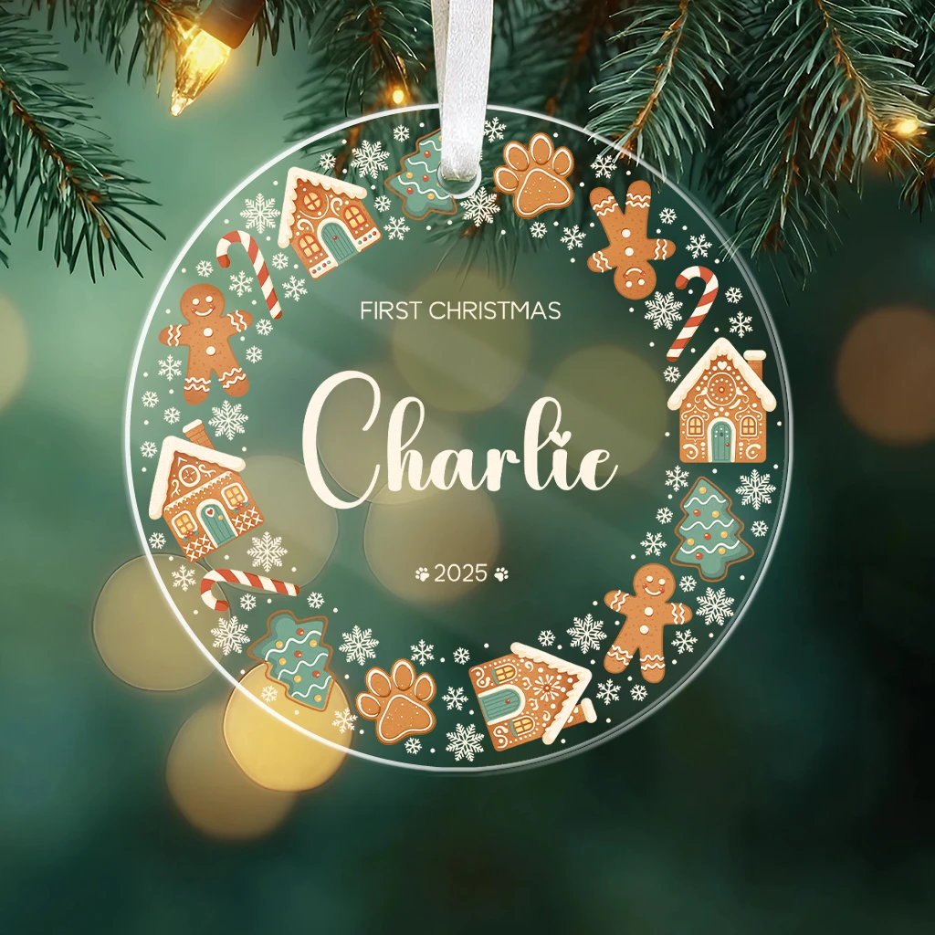 Custom First Christmas Pet Portrait Acrylic Ornament | Personalized Pet Art Keepsake - Image 7