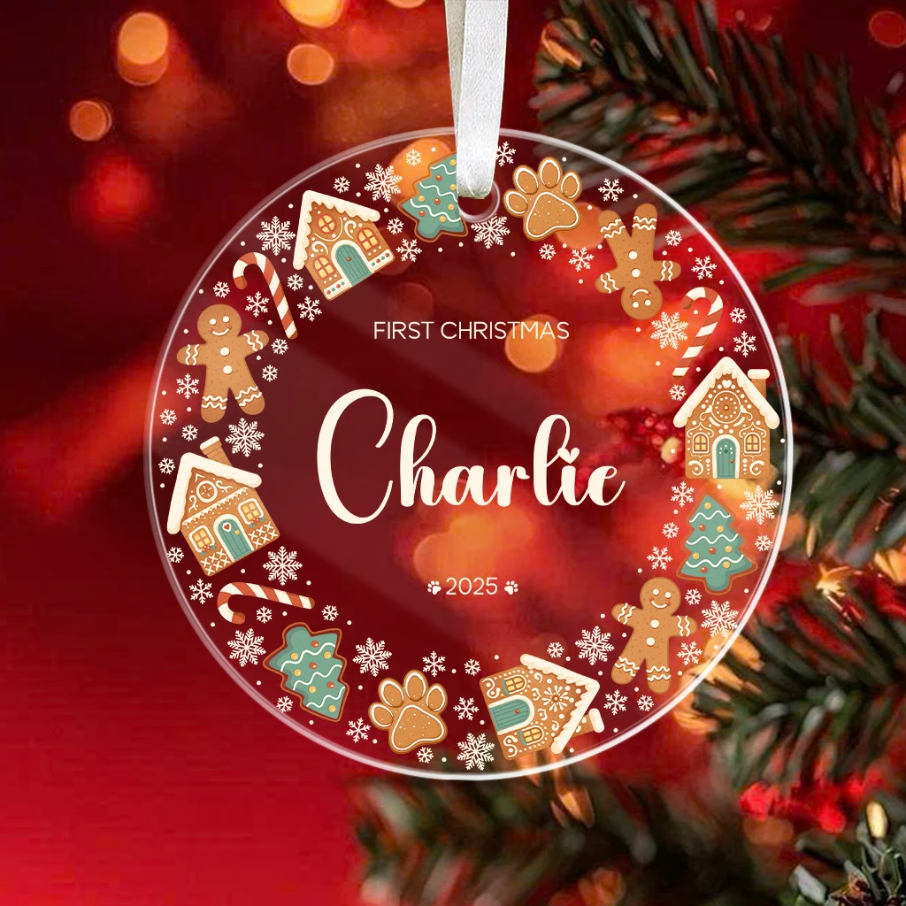 Custom First Christmas Pet Portrait Acrylic Ornament | Personalized Pet Art Keepsake - Image 6