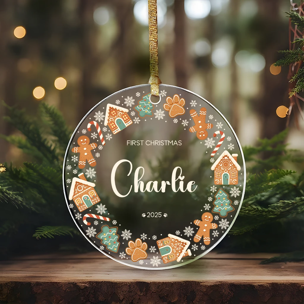 Custom First Christmas Pet Portrait Acrylic Ornament | Personalized Pet Art Keepsake - Image 5