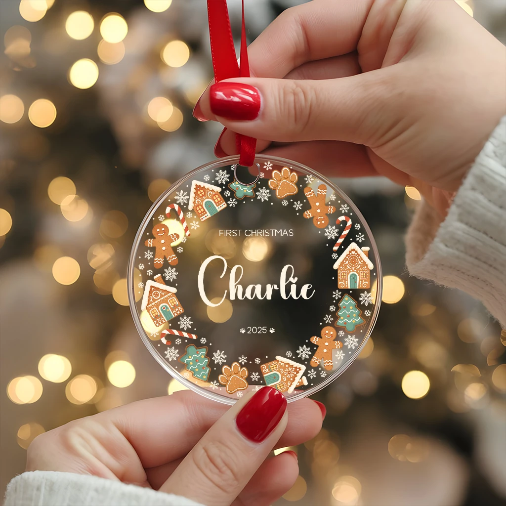 Custom First Christmas Pet Portrait Acrylic Ornament | Personalized Pet Art Keepsake - Image 4