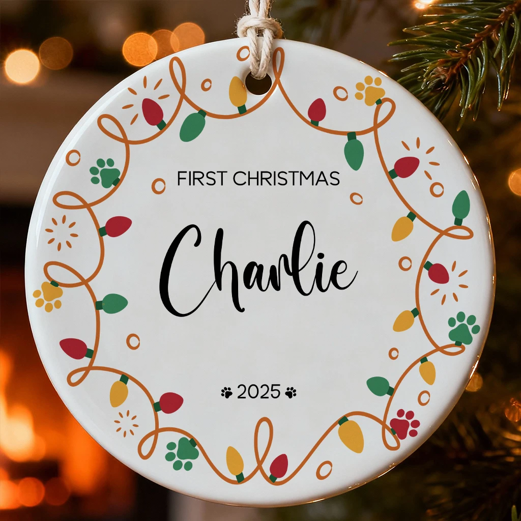 First Christmas Dog Scandinavian Ornament | Timeless Keepsake | Perfect Decoration