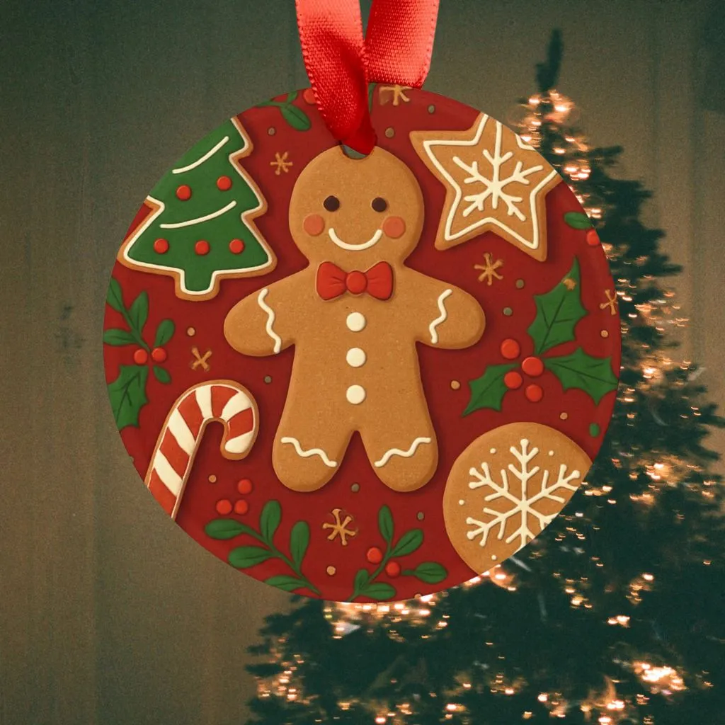 Gingerbread Man Christmas Ornament | Ceramic Holiday Tree Decoration | Festive Keepsake Gift - Image 2