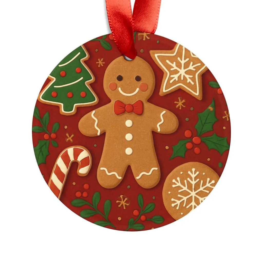 Gingerbread Man Christmas Ornament | Ceramic Holiday Tree Decoration | Festive Keepsake Gift - Image 3