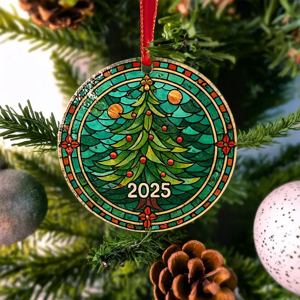 Handcrafted Christmas Tree Ornament | Premium Water Ripple Stained Glass | Elegant Holiday Decoration & Keepsake Gift - Image 4