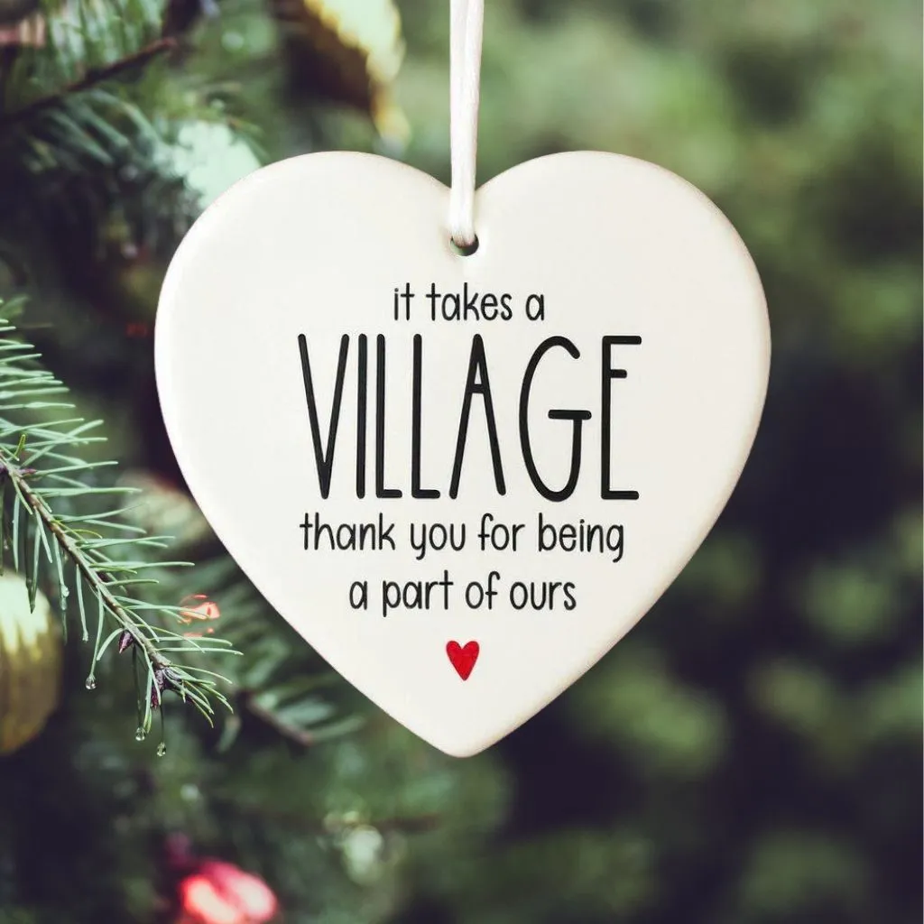 It Takes A Village Thank You Ornament | Appreciation Gift | Holiday Keepsake