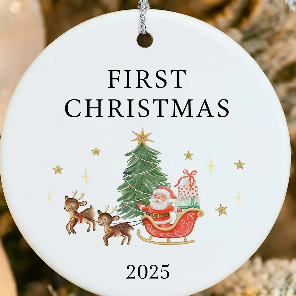 Keepsake Christmas Bauble Ornament | Classic Holiday Decoration | Ceramic Tree Gift