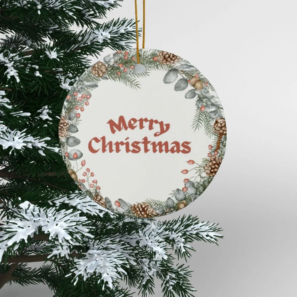 Merry Christmas Ceramic Ornament | Unique Holiday Decoration | Personalized Family Gift - Image 5
