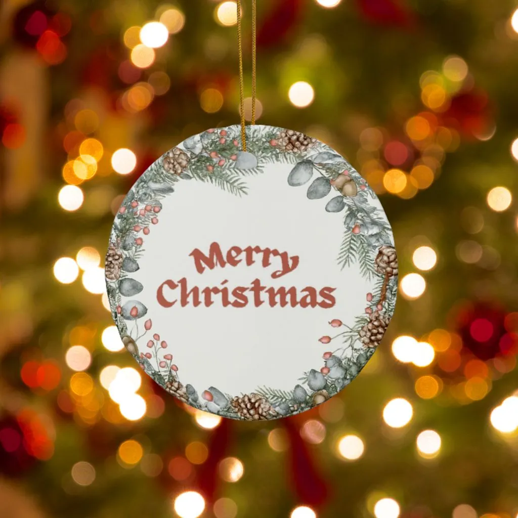 Merry Christmas Ceramic Ornament | Unique Holiday Decoration | Personalized Family Gift - Image 6
