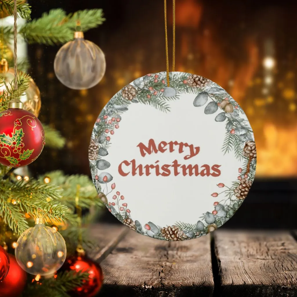 Merry Christmas Ceramic Ornament | Unique Holiday Decoration | Personalized Family Gift - Image 4