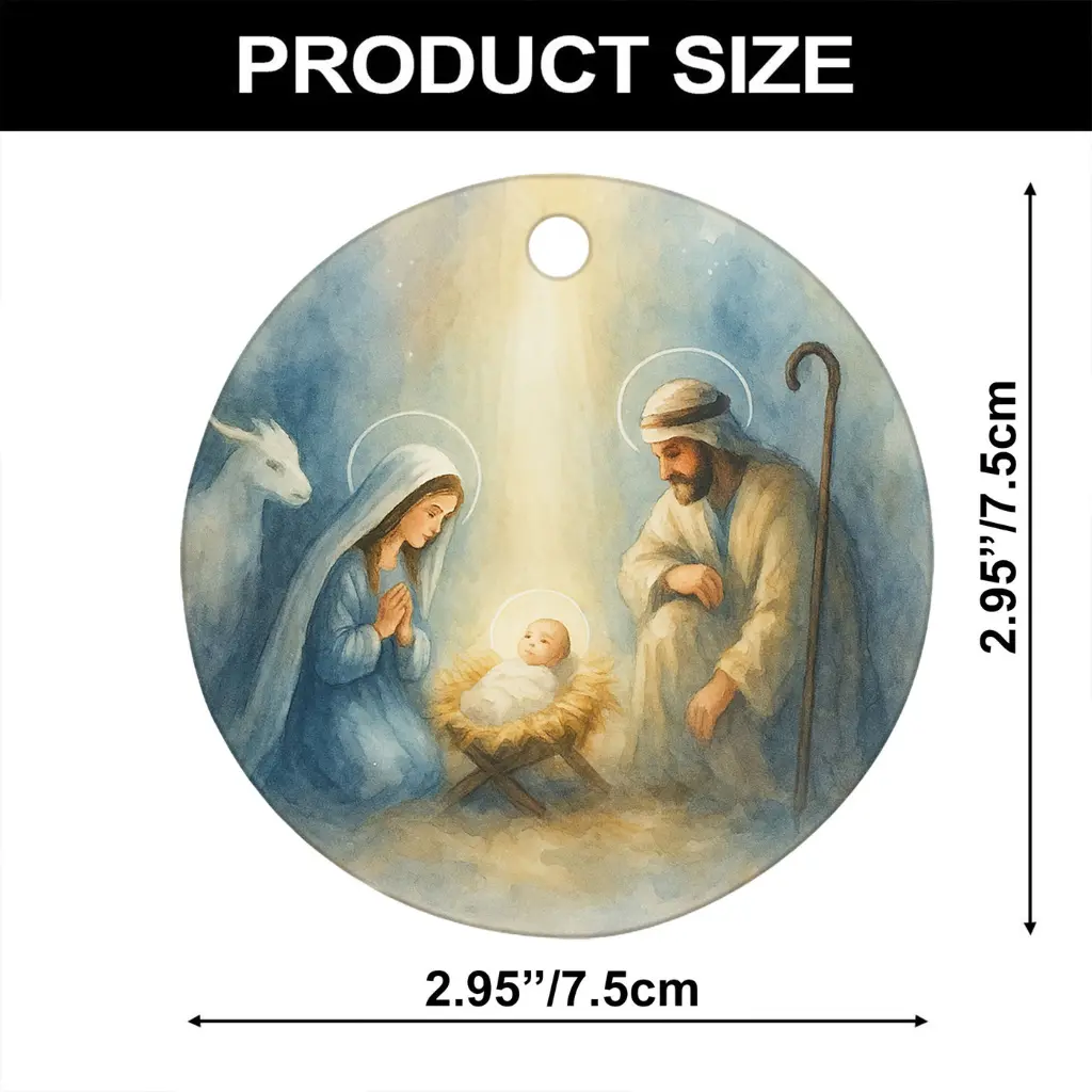 Nativity Christmas Ornament 2025 | Holy Family Keepsake | Religious Christian Gift for Family, Dated Jesus Mary Joseph Tree Decor - Image 7