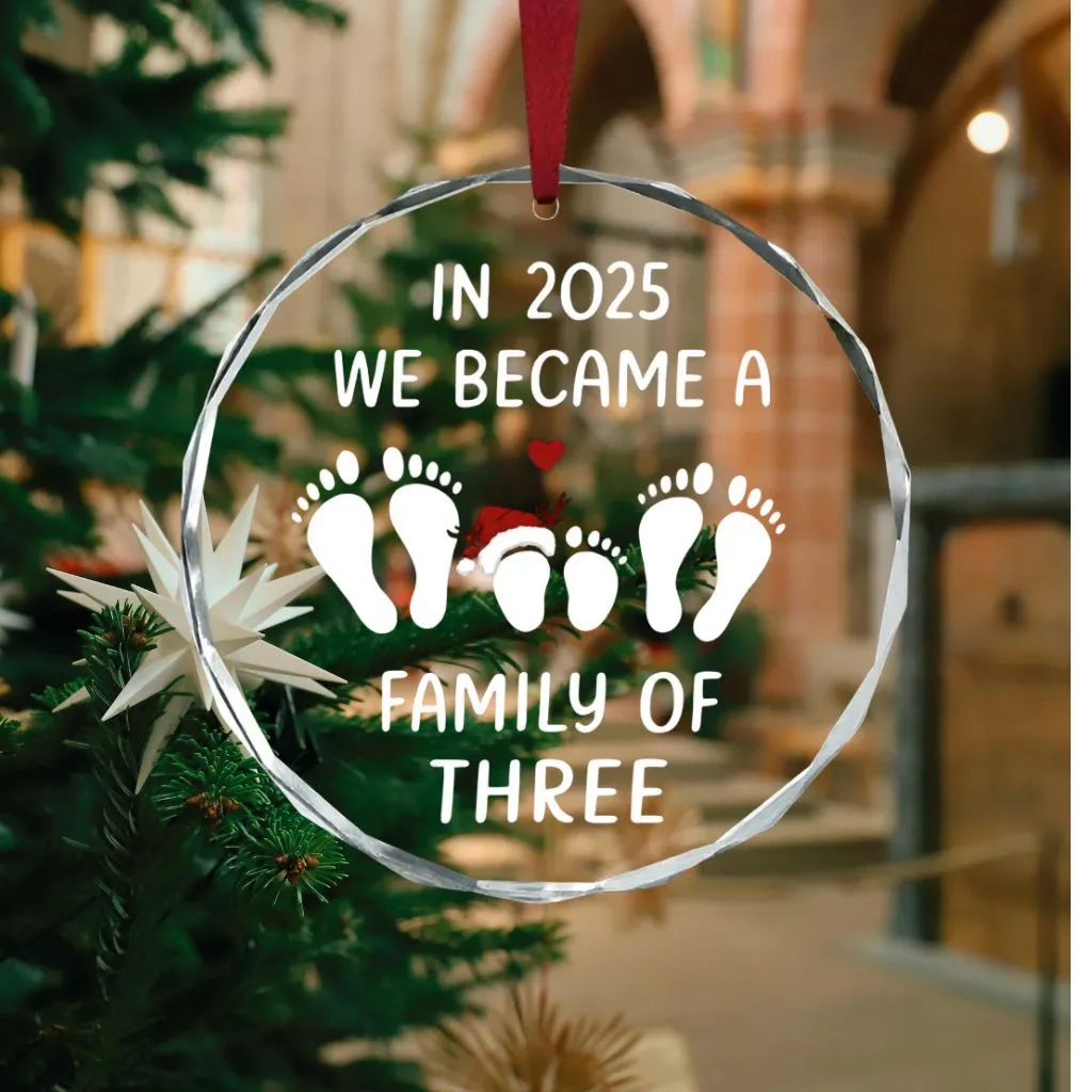 New Family of Three Ornament 2025 | First Christmas as Three Keepsake | Holiday Gift - Image 4