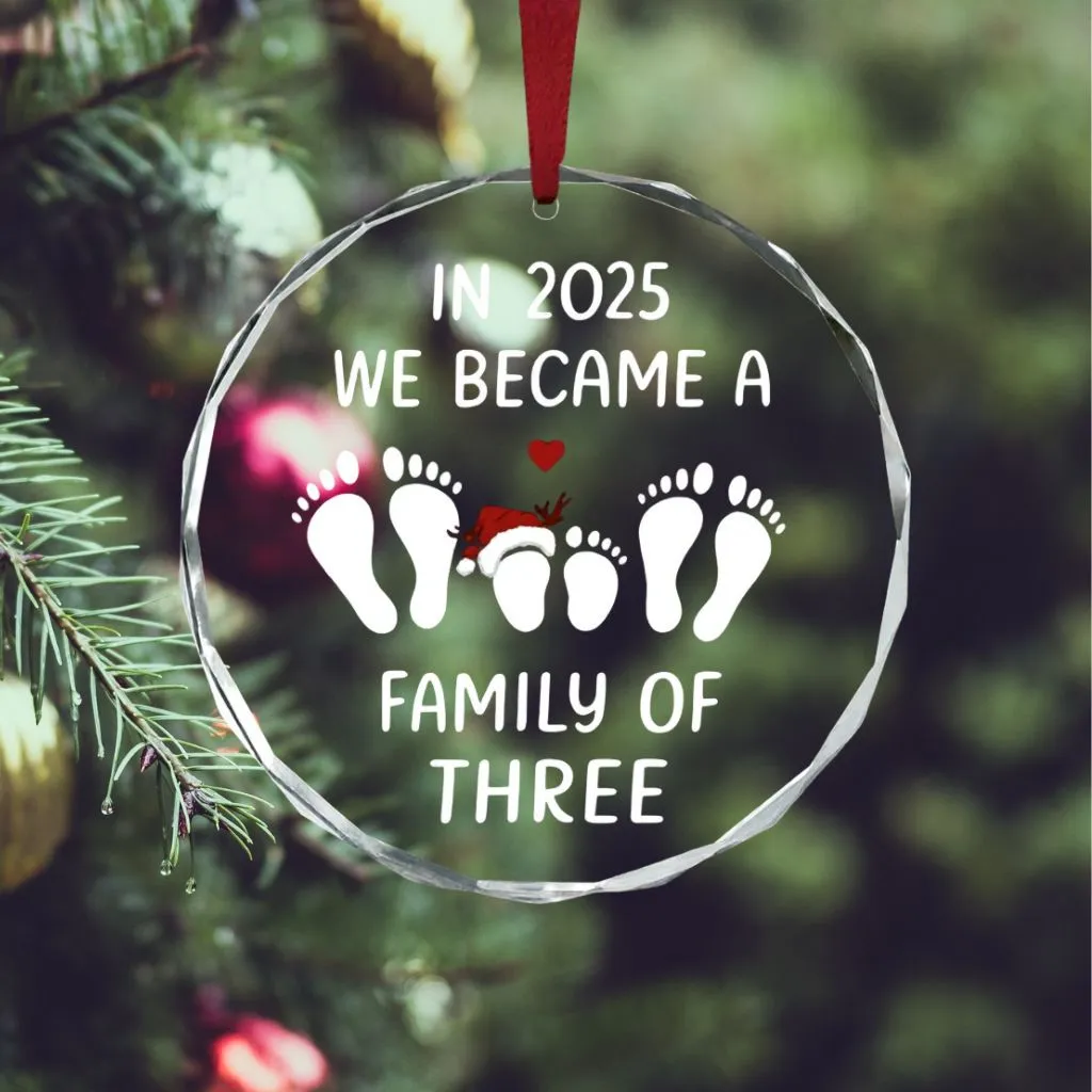 New Family of Three Ornament 2025 | First Christmas as Three Keepsake | Holiday Gift - Image 5