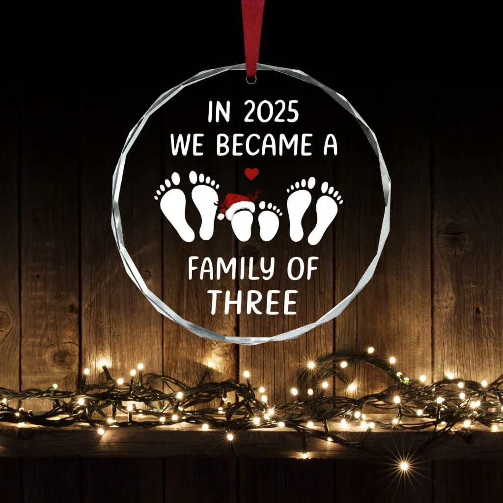 New Family of Three Ornament 2025 | First Christmas as Three Keepsake | Holiday Gift - Image 3