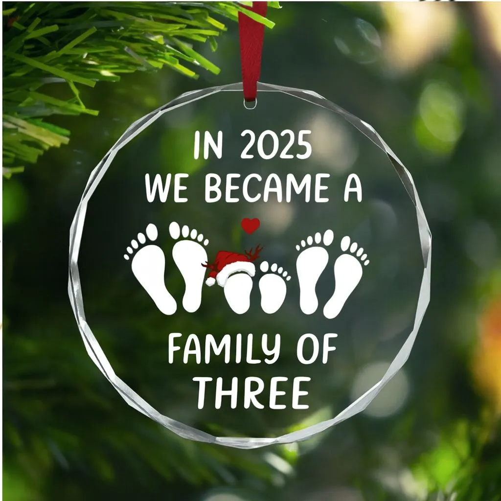 New Family of Three Ornament 2025 | First Christmas as Three Keepsake | Holiday Gift