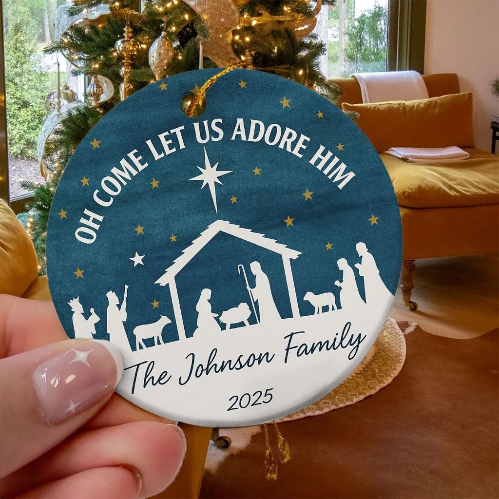 Oh Come Let Us Adore Him Ornament | Personalized Christmas Religious Keepsake | Meaningful Faith Decoration - Image 7