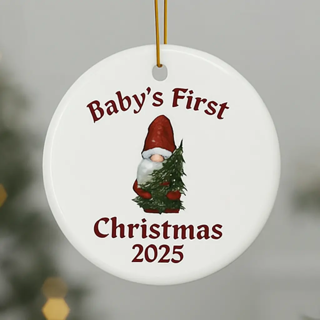 Personalized Baby Christmas Ornament 2025 | Custom Holiday Keepsake | Unique Newborn's First Christmas Gift