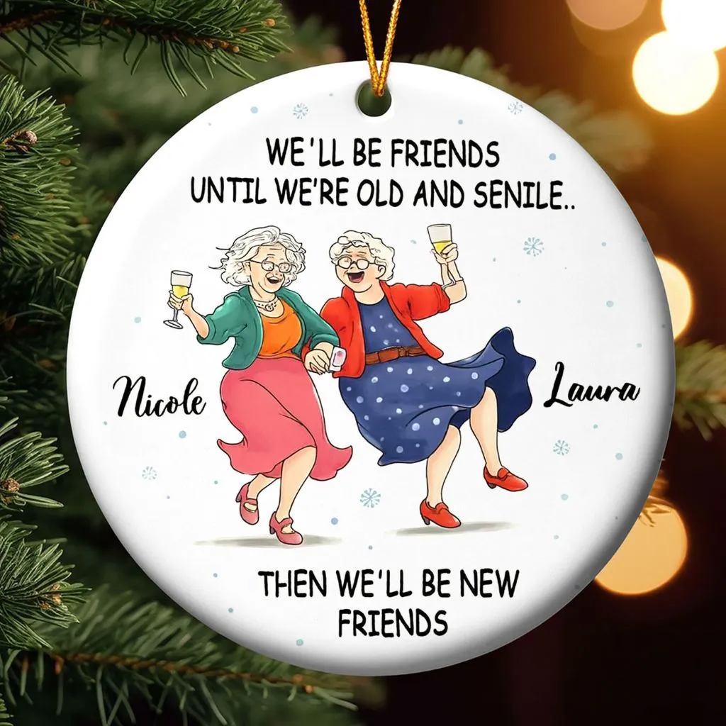 Personalized Besties Christmas Bauble | Custom Friendship Keepsake | Unique Gift for Your BFF