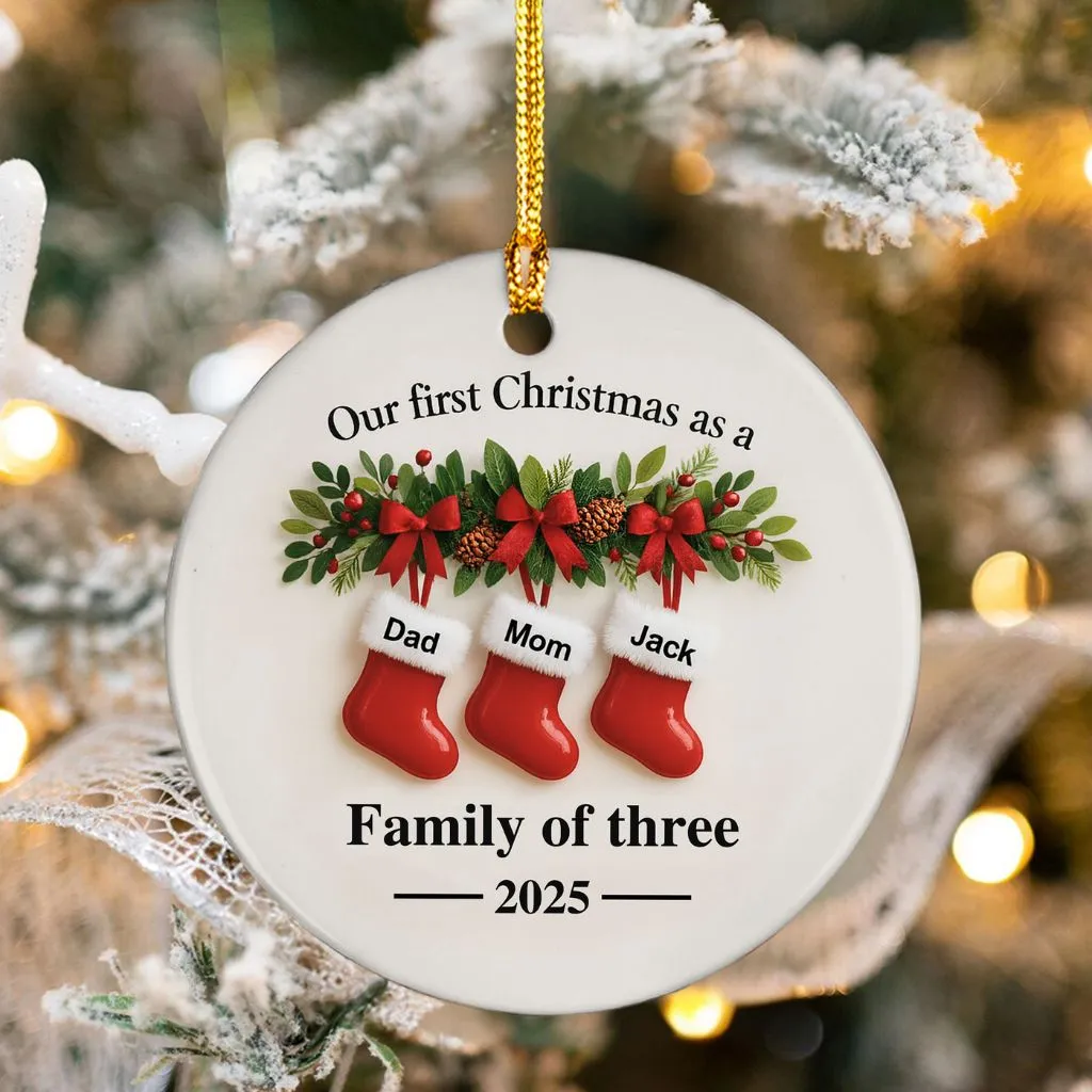 Personalized Family Christmas Ornament Ceramic | Custom Holiday Keepsake | Perfect Gift for Family Gatherings - Image 6
