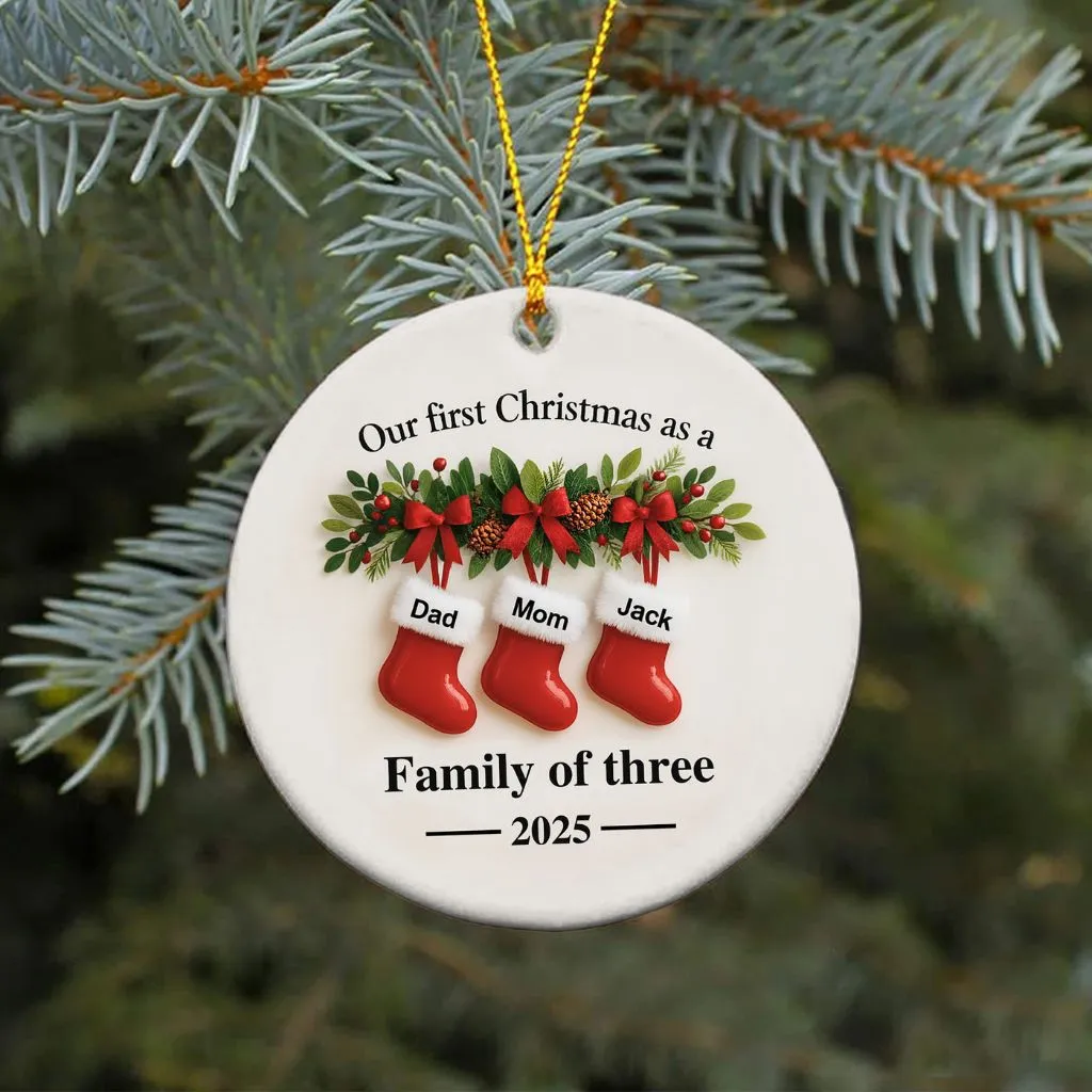 Personalized Family Christmas Ornament Ceramic | Custom Holiday Keepsake | Perfect Gift for Family Gatherings - Image 4