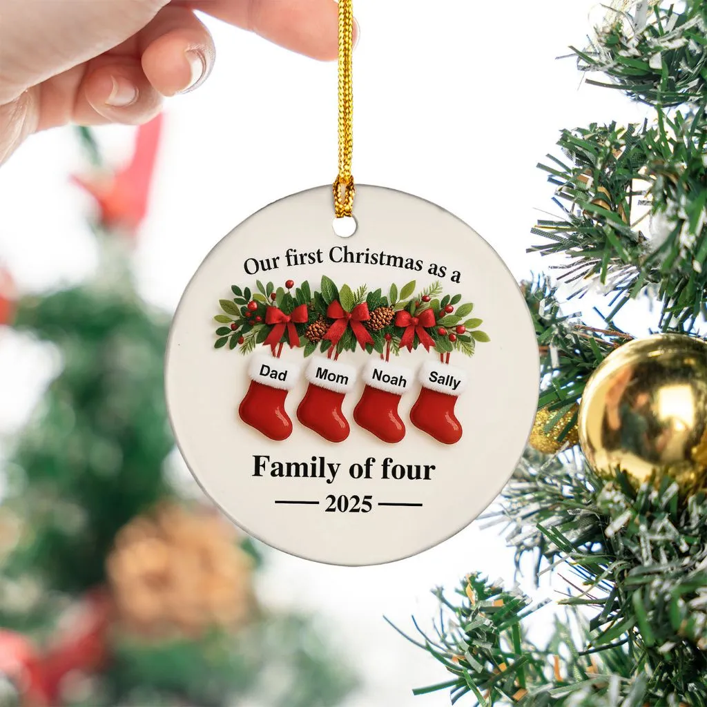 Personalized Family Christmas Ornament Ceramic | Custom Holiday Keepsake | Perfect Gift for Family Gatherings - Image 5